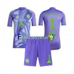 FC Bayern München Pelipaidat Neuer 1 Maalivahdin Vieraspelipaita 2024-2025 Lyhythihainen ,Lapset