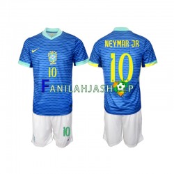 Brasilia Pelipaidat Neymar JR 10 Vieraspelipaita 2024 Lyhythihainen ,Lapset