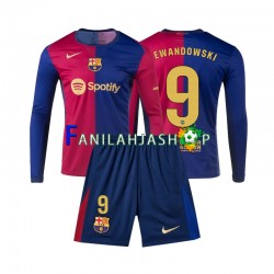 FC Barcelona Pelipaidat Lewandowski 9 Kotipelipaita 2024-2025 Pitkähihainen ,Lapset