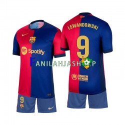 FC Barcelona Pelipaidat Lewandowski 9 Kotipelipaita 2024-2025 Lyhythihainen ,Lapset
