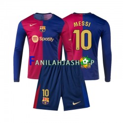 FC Barcelona Pelipaidat Lionel Messi 10 Kotipelipaita 2024-2025 Pitkähihainen ,Lapset