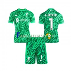 Liverpool Pelipaidat Alisson Becker 1 Maalivahdin Vieraspelipaita 2024-2025 Lyhythihainen ,Lapset