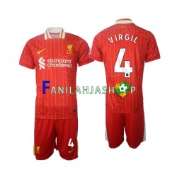 Liverpool Pelipaidat Virgil 4 Kotipelipaita 2024-2025 Lyhythihainen ,Lapset