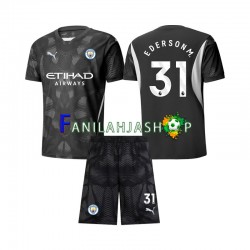 Manchester City Pelipaidat Ederson Moraes 31 Maalivahdin Neljäspelipaita 2024-2025 Lyhythihainen ,Lapset