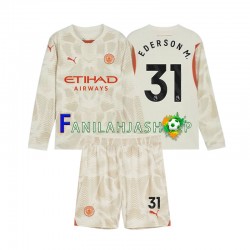 Manchester City Pelipaidat Ederson Moraes 31 Maalivahdin Kolmaspelipaita 2024-2025 Pitkähihainen ,Lapset