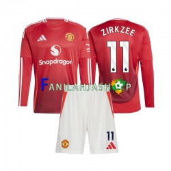 Manchester United Pelipaidat Joshua Zirkzee 11 Kotipelipaita 2024-2025 Pitkähihainen ,Lapset