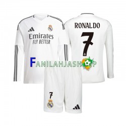Real Madrid Pelipaidat Cristiano Ronaldo 7 Kotipelipaita 2024-2025 Pitkähihainen ,Lapset
