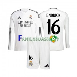 Real Madrid Pelipaidat Endrick 16 Kotipelipaita 2024-2025 Pitkähihainen ,Lapset