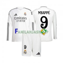 Real Madrid Pelipaidat Mbappé Kylian 9 Kotipelipaita 2024-2025 Pitkähihainen ,Lapset