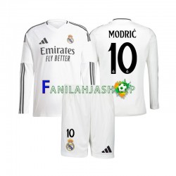 Real Madrid Pelipaidat Modrić Luka 10 Kotipelipaita 2024-2025 Pitkähihainen ,Lapset