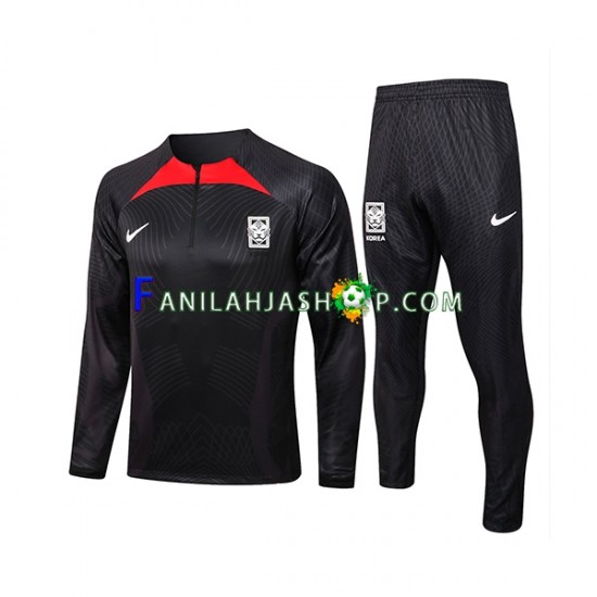 Etelä-Korea Musta Harjoituspaita + Treenihousut 2022-2023