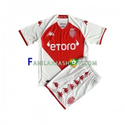 AS Monaco Pelipaidat Kotipelipaita 2022-2023 Lyhythihainen ,Lapset