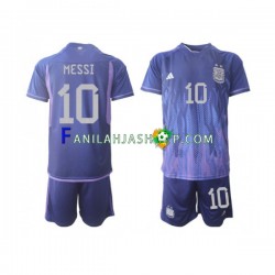 Argentiina Pelipaidat Lionel Messi 10 Vieraspelipaita World Cup 2022 Lyhythihainen ,Lapset