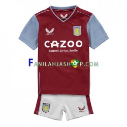 Aston Villa Pelipaidat Kotipelipaita 2022-2023 Lyhythihainen ,Lapset