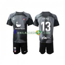 Atlético Madrid Pelipaidat Jan Oblak 13 Maalivahdin Vieraspelipaita 2022-2023 Lyhythihainen ,Lapset