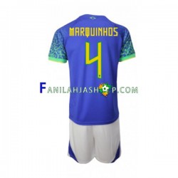 Brasilia Pelipaidat Marquinhos 4 Vieraspelipaita World Cup 2022 Lyhythihainen ,Lapset