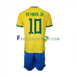 Brasilia Pelipaidat Neymar JR 10 Kotipelipaita World Cup 2022 Lyhythihainen ,Lapset