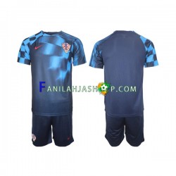 Kroatia Pelipaidat Vieraspelipaita World Cup 2022 Lyhythihainen ,Lapset