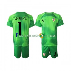 Kroatia Pelipaidat Livakovic 1 Maalivahdin Vieraspelipaita World Cup 2022 Lyhythihainen ,Lapset
