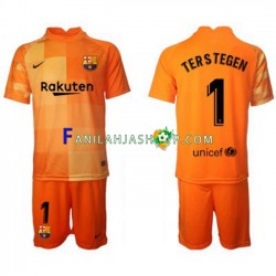 FC Barcelona Pelipaidat Ter Stegen 1 Maalivahdin Kotipelipaita 2021-2022 Lyhythihainen ,Lapset
