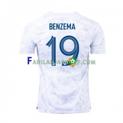 Ranska Pelipaidat Benzema 19 Vieraspelipaita World Cup 2022 Lyhythihainen ,Miehet
