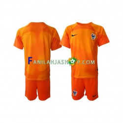 Ranska Pelipaidat Maalivahdin Vieraspelipaita World Cup 2022 Lyhythihainen ,Lapset