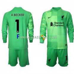 Liverpool Pelipaidat Alisson Becker 1 Maalivahdin Kotipelipaita 2021-2022 Pitkähihainen ,Lapset