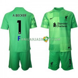 Liverpool Pelipaidat Alisson Becker 1 Maalivahdin Kotipelipaita 2021-2022 Lyhythihainen ,Lapset