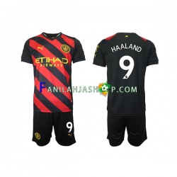 Manchester City Pelipaidat Haaland 9 Vieraspelipaita 2022-2023 Lyhythihainen ,Lapset
