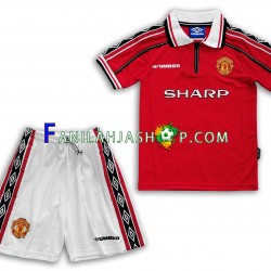 Manchester United Pelipaidat Retro Kotipelipaita 1998-1999 Lyhythihainen ,Lapset
