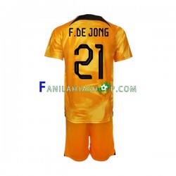 Alankomaat Pelipaidat Frenkie de Jong 21 Kotipelipaita World Cup 2022 Lyhythihainen ,Lapset