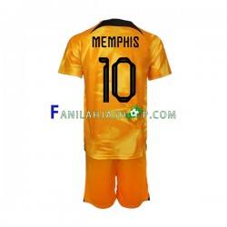 Alankomaat Pelipaidat Memphis Depay 10 Kotipelipaita World Cup 2022 Lyhythihainen ,Lapset