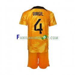 Alankomaat Pelipaidat Virgil van Dijk 4 Kotipelipaita World Cup 2022 Lyhythihainen ,Lapset