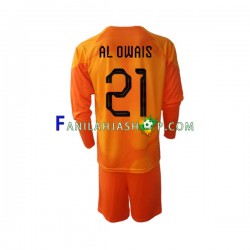 Saudi-Arabia Pelipaidat Mohammed Al-Owais 21 Maalivahdin Vieraspelipaita World Cup 2022 Pitkähihainen ,Lapset