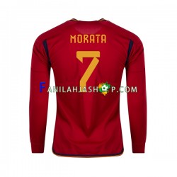 Espanja Pelipaidat MORATA 7 Kotipelipaita World Cup 2022 Pitkähihainen ,Miehet
