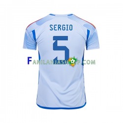 Espanja Pelipaidat SERGIO BUSQUETS 5 Vieraspelipaita World Cup 2022 Lyhythihainen ,Miehet